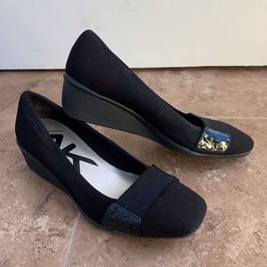 Anne Klein Sport Black Wedge Pump